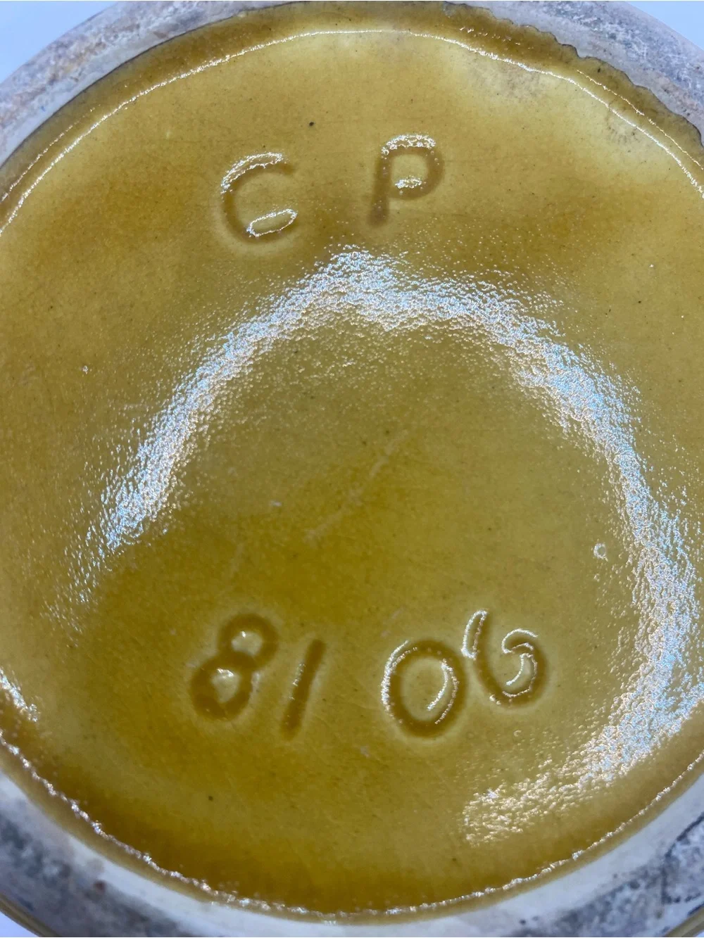 Cookson Pottery (CP) vintage mustard